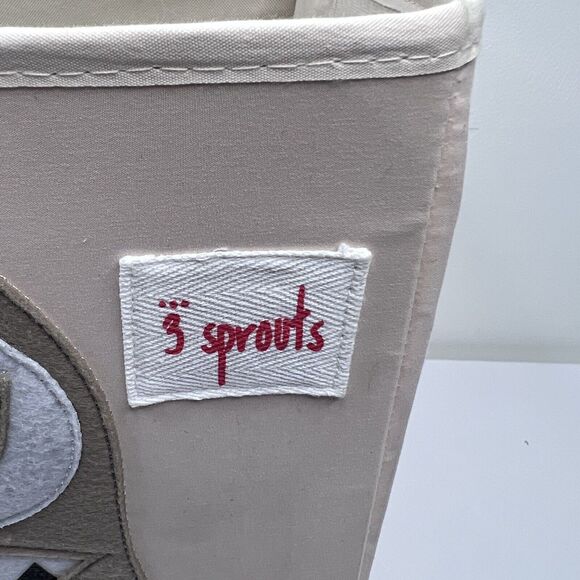 3 Sprouts Children's Foldable Fabric Storage Cube Box Toy Bin Owl - Picture 2 of 8